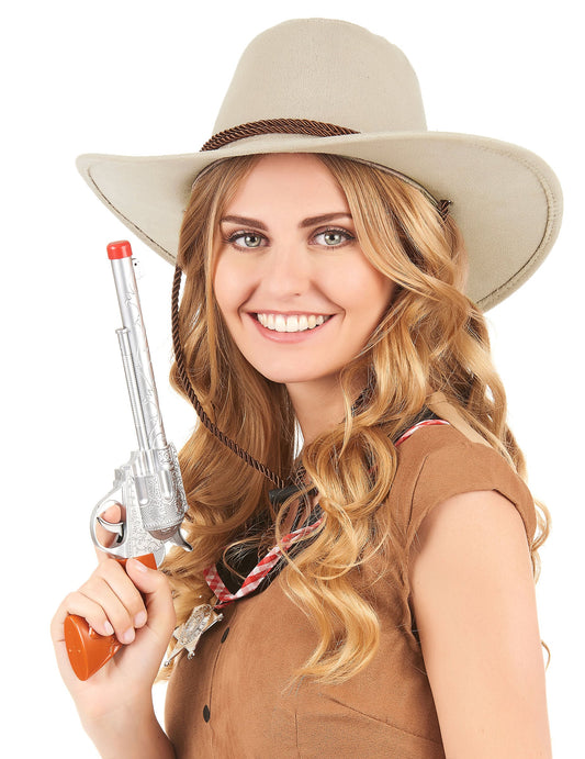 Beiger Cowboy-Hut aus Wildlederimitat