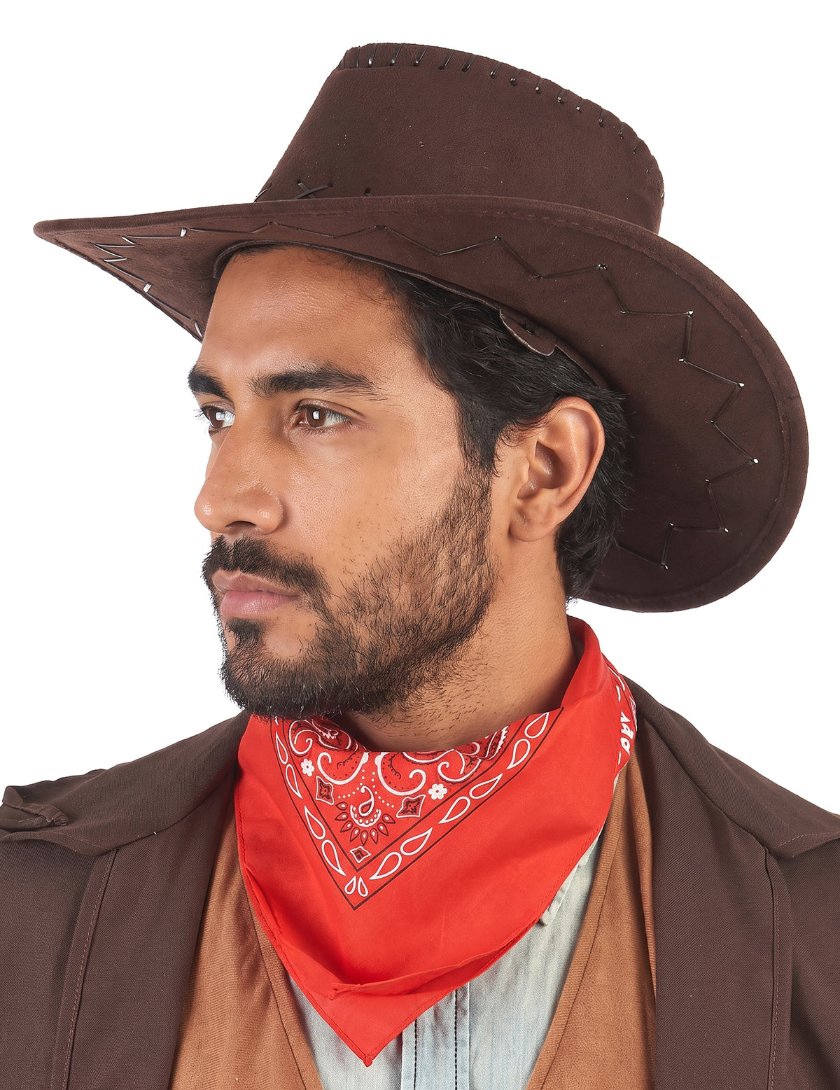 Cowboyhut Kostüm-Accessoire für Erwachsene braun