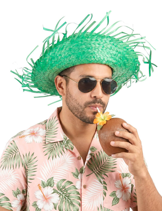 Grüner Hawaii-Hut für Erwachsene