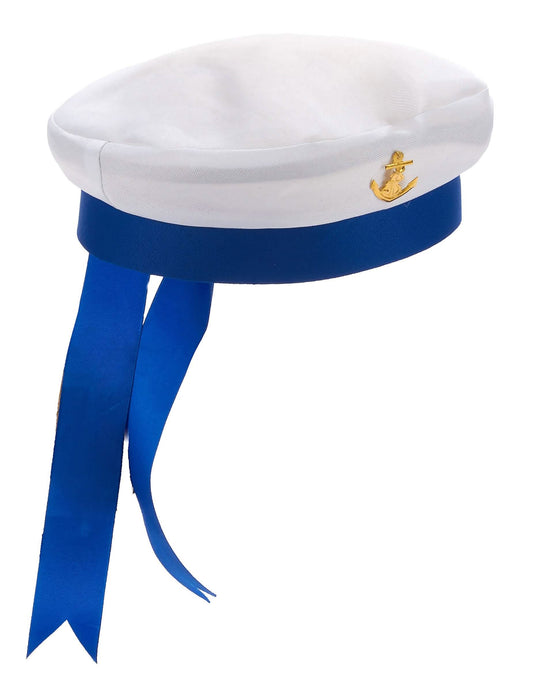 Matrosenhut für Erwachsene Seefahrer weiss-blau
