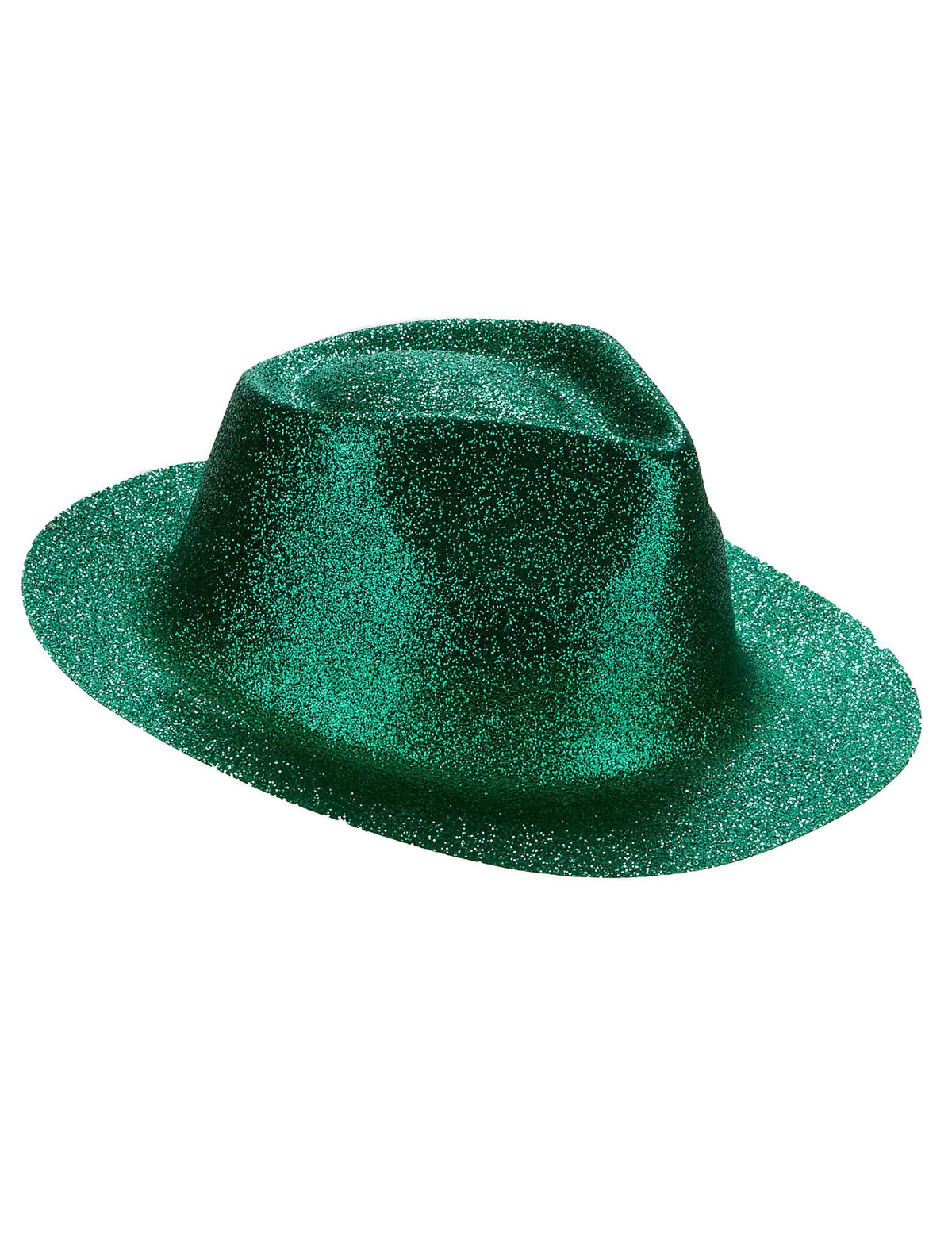 Vue de profil du chapeau pailleté vert pour adulte