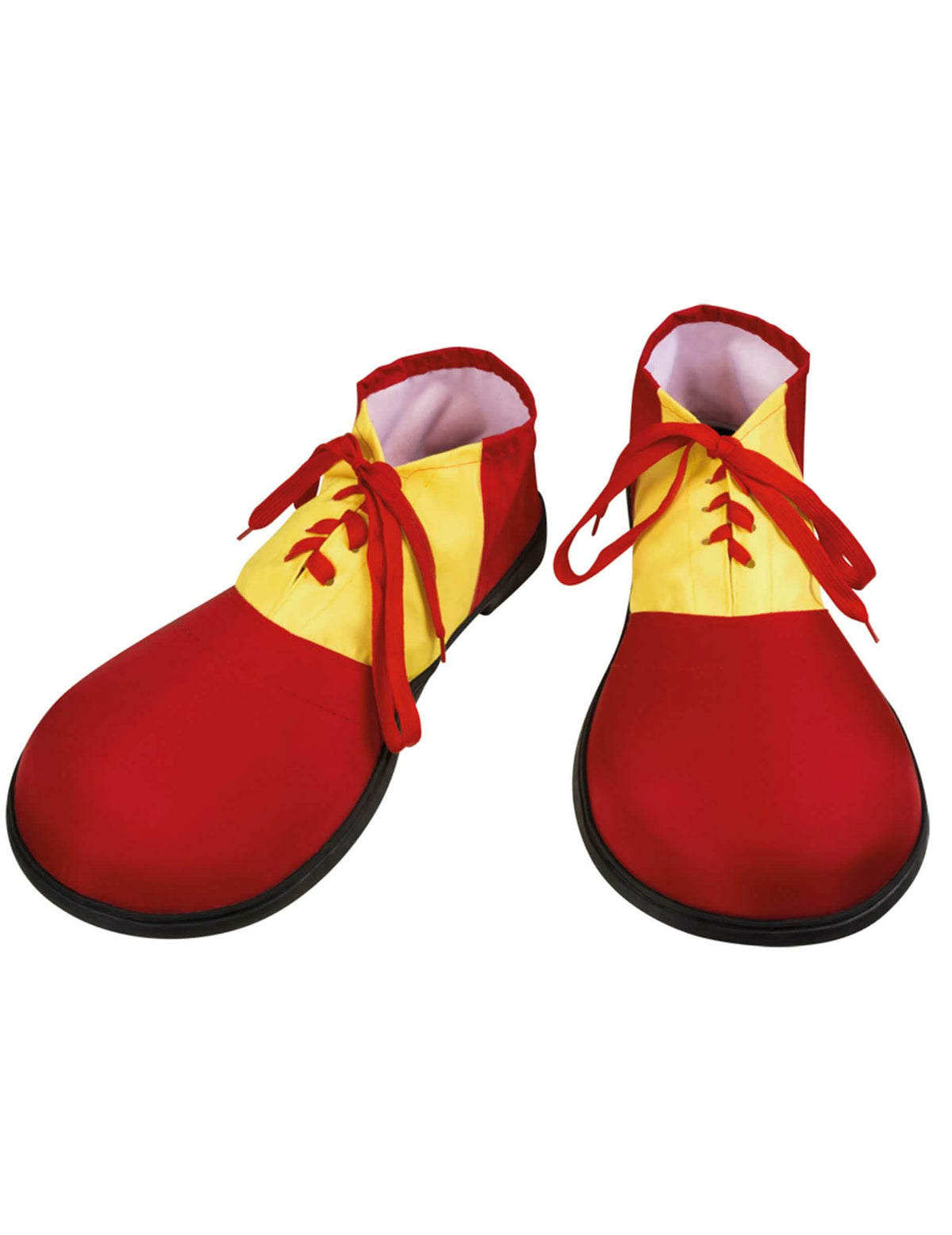 Chaussures de clown pour adulte rouges et jaunes