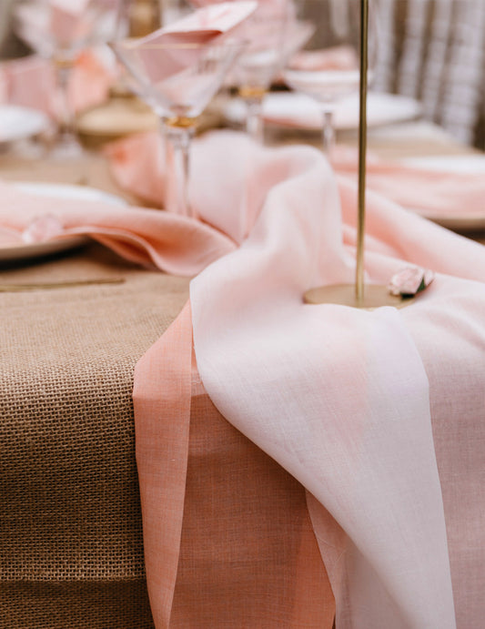 Musselin Tischläufer rosa 48 cm x 5 m Hochzeit und Taufe