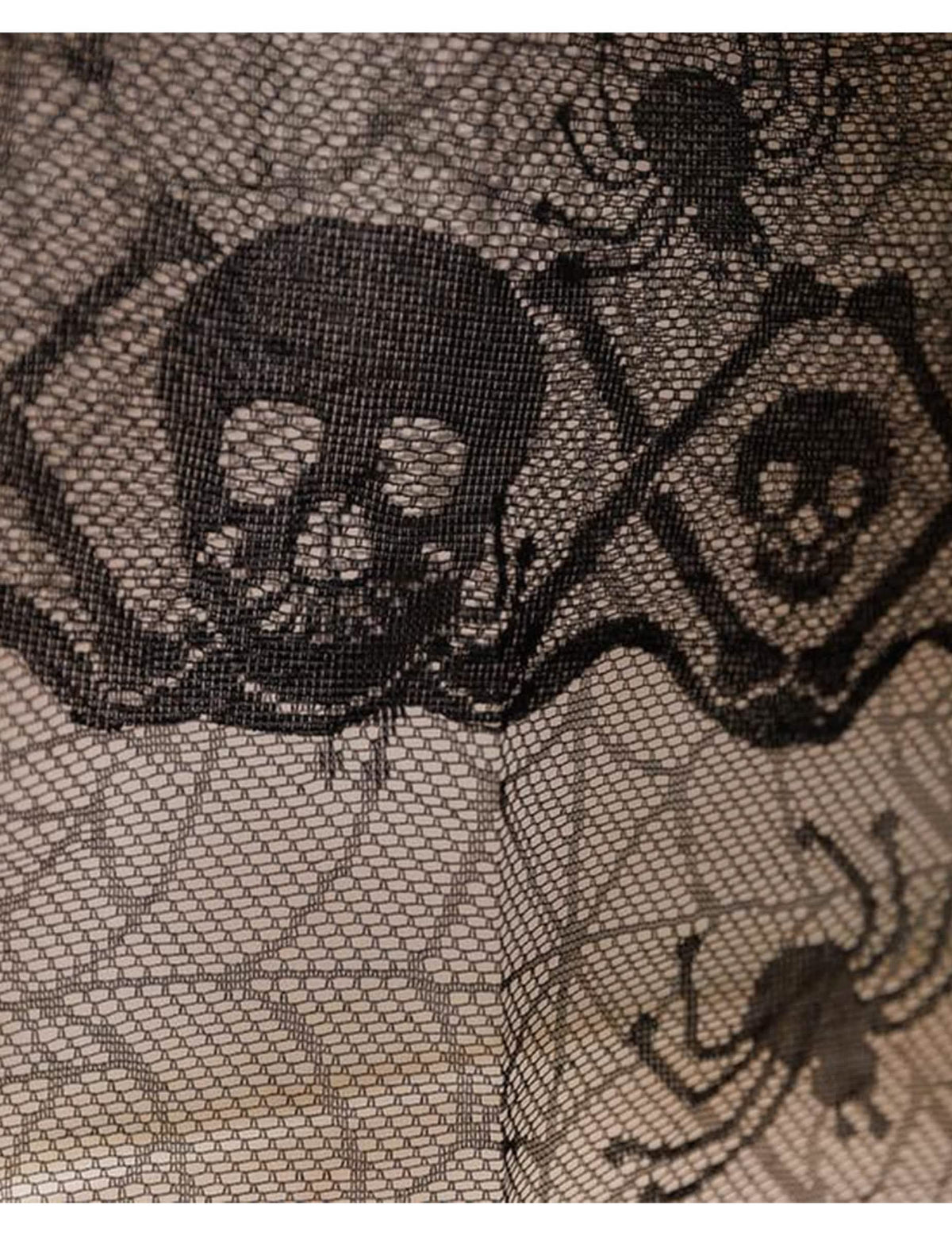 Schwarzer Spitzen-Tischläufer Totenkopf-Design 28 cm x 3 m
