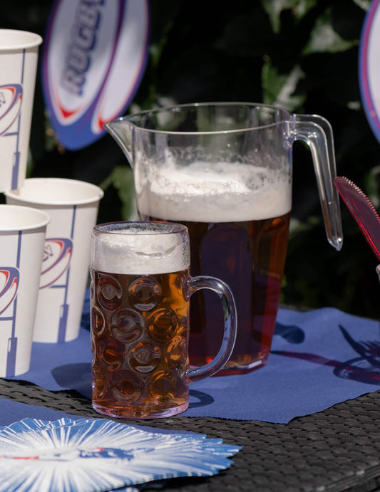 Großer Kunststoff-Bierkrug transparent 1000 ml
