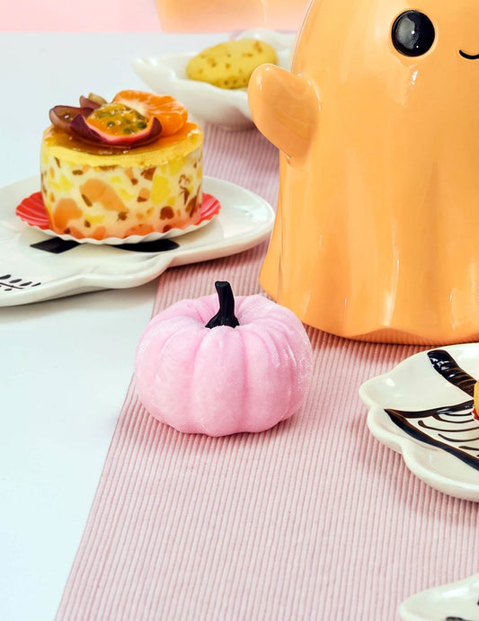 Deko-Kürbis Samt-Optik Pastellrosa 7 cm