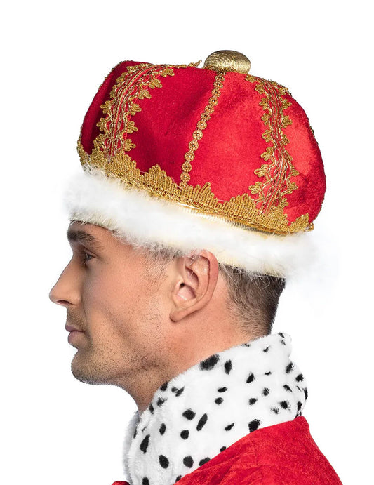 Vue de profil de la coiffe de roi pour adulte