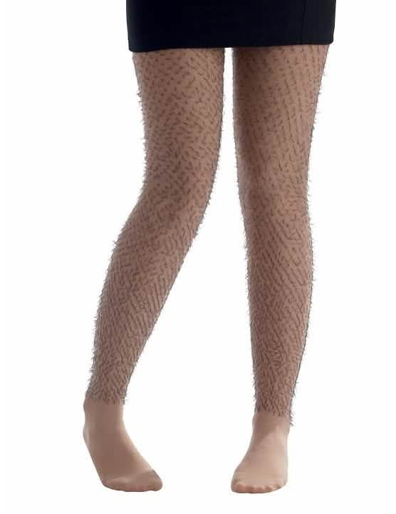 Collants avec poils pour adulte chair
