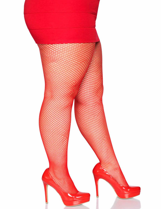 Rote Halloween-Netzstrumpfhose für Erwachsene