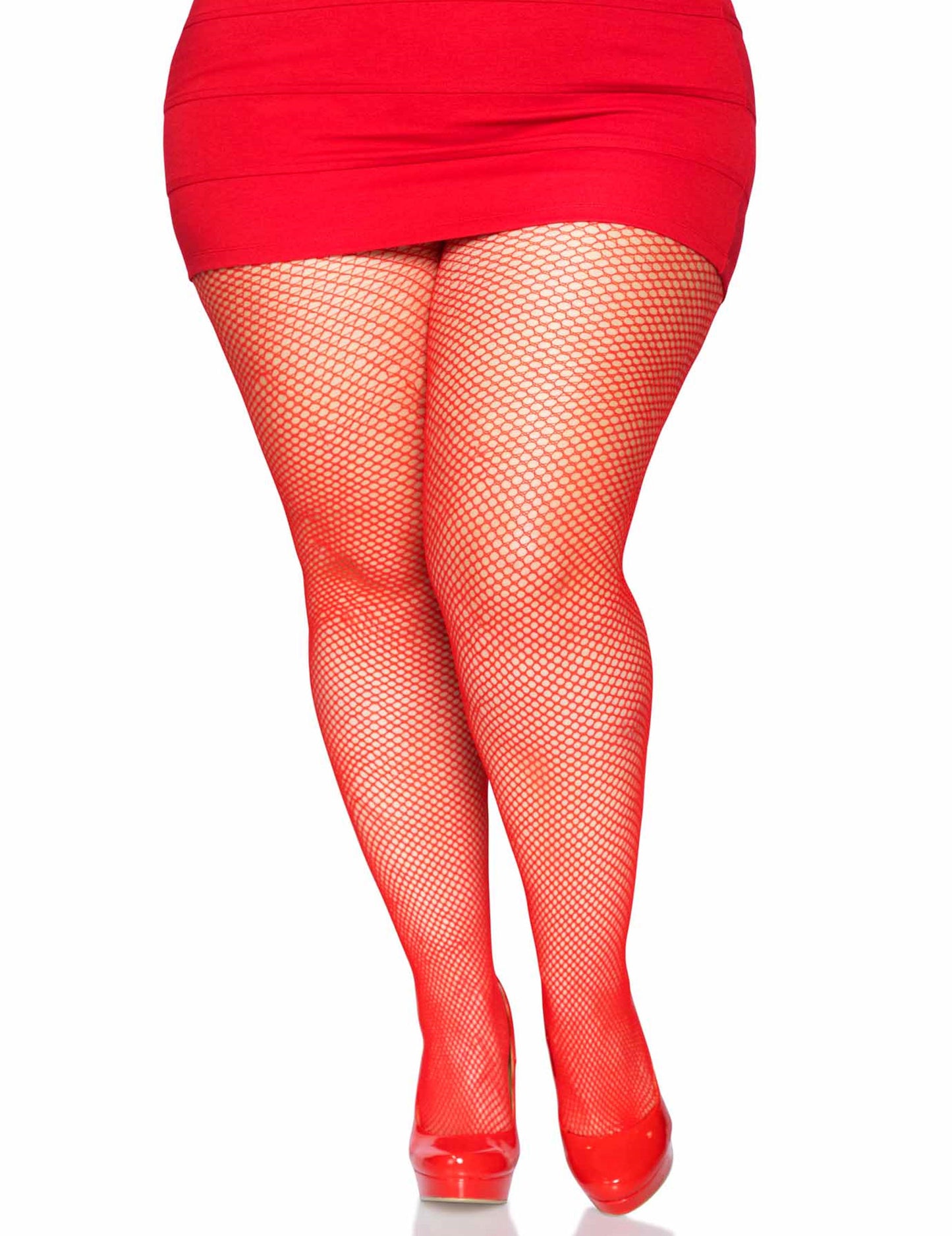 Rote Halloween-Netzstrumpfhose für Erwachsene