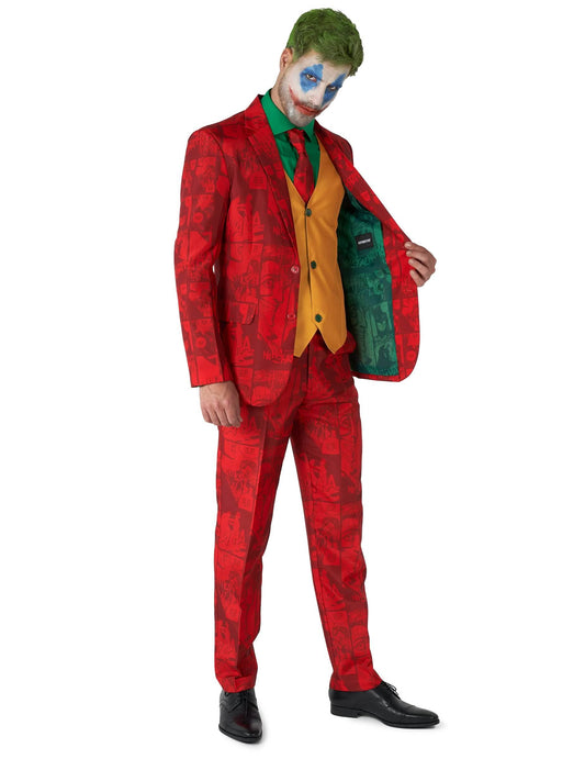 Stilvolles Joker™ Kostüm für Erwachsene Suitmeister™ rot-grün-gelb