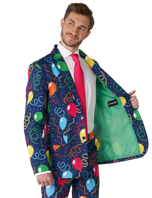 Mr. Ballons Suitmeister™-Herrenanzug Fasching blau-bunt