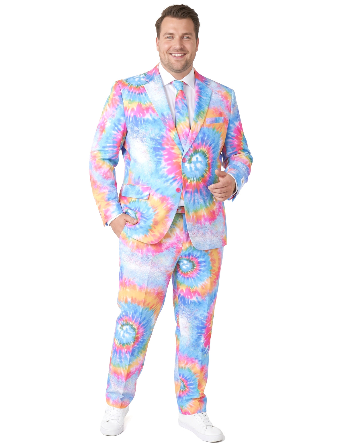 Mr. Tie-Dye Opposuits™-Anzug für Erwachsene blau-gelb-rosa