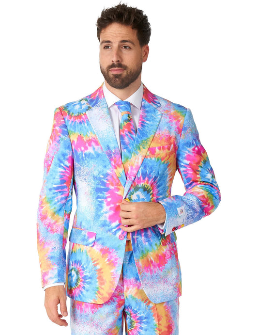 Mr. Tie-Dye Opposuits™-Anzug für Erwachsene blau-gelb-rosa