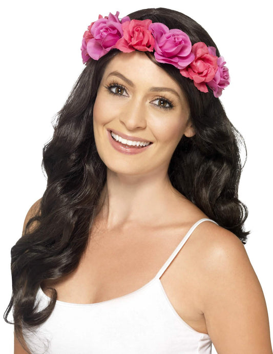 Blumenkranz für Damen pink