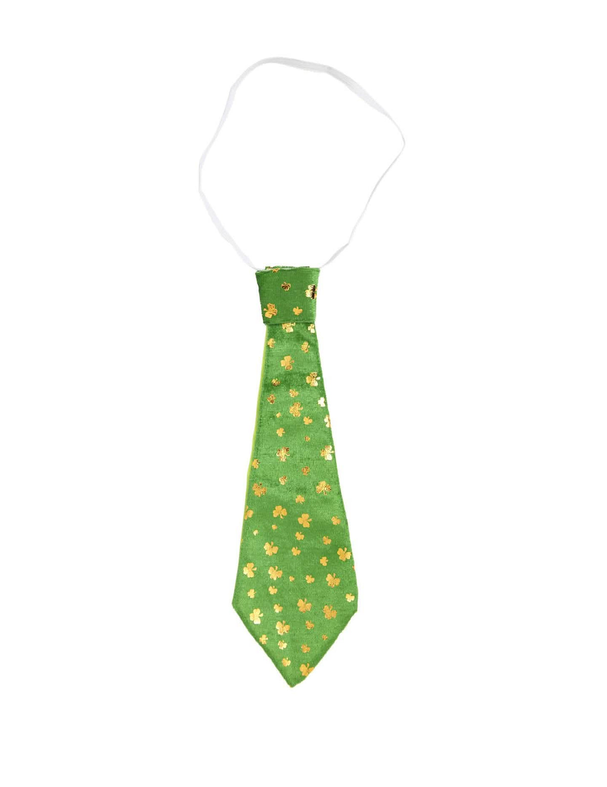 Cravate Saint Patrick pour adulte verte avec trèfles dorés
