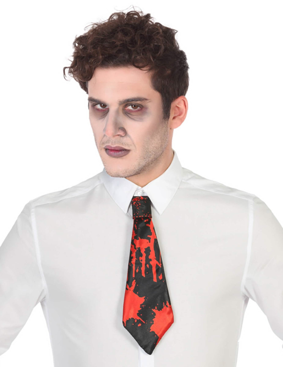 Cravate Halloween sanglante pour adulte noire et rouge