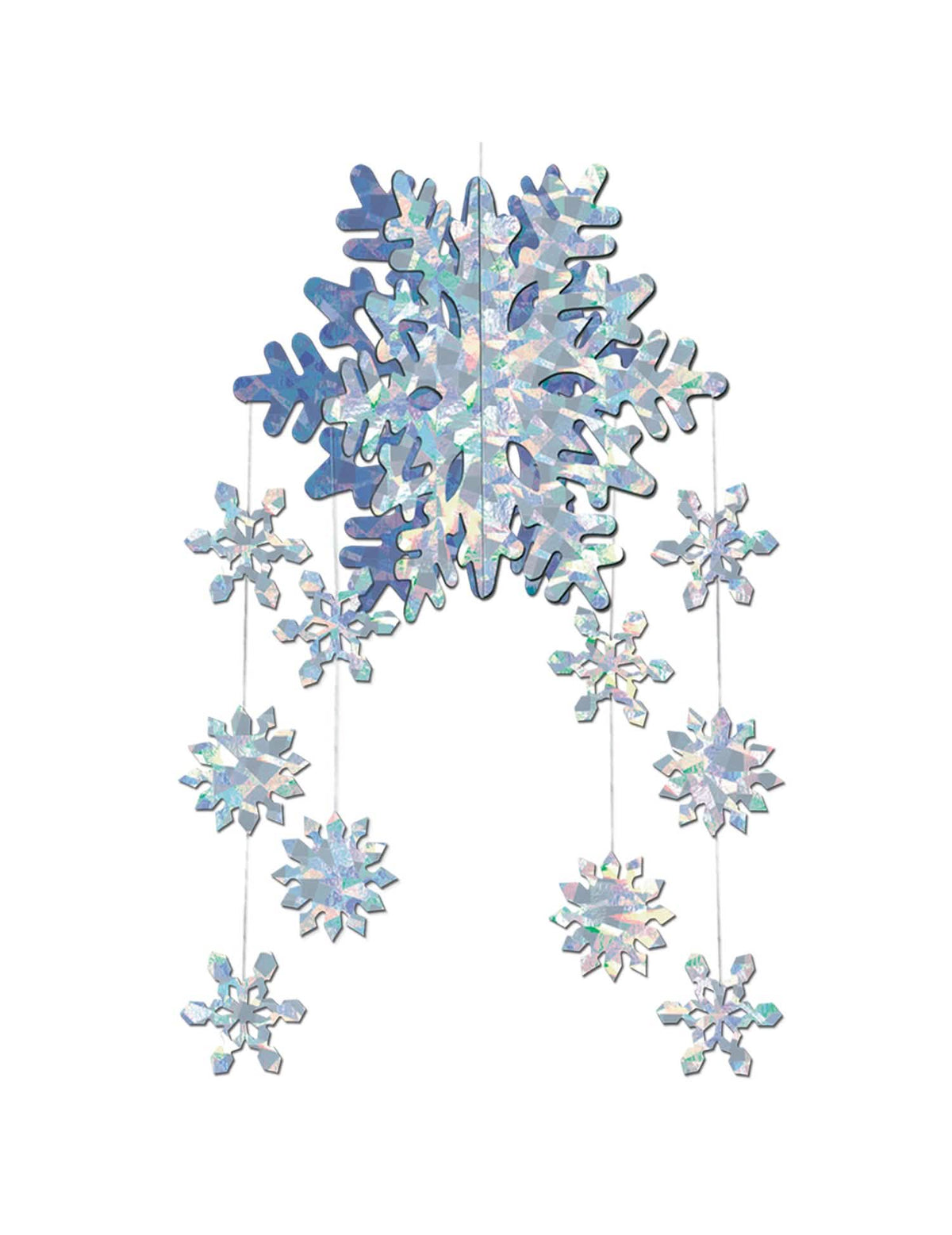 Décoration à suspendre Flocons de neige pour fête prismatique 3-D