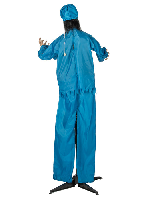 Große animierte Halloween-Figur Irrer Mediziner 170 cm