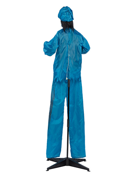 Große animierte Halloween-Figur Irrer Mediziner 170 cm