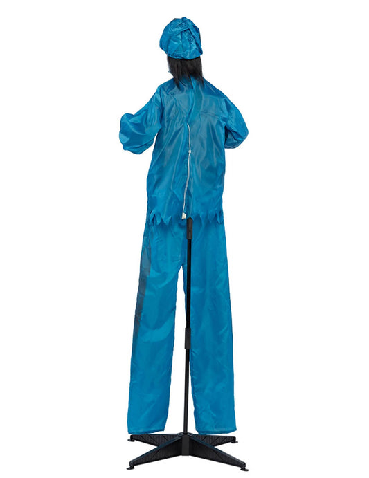 Große animierte Halloween-Figur Irrer Mediziner 170 cm
