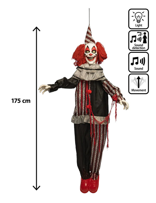 Hängende Clown-Animation mit Sound und Bewegung 175 cm