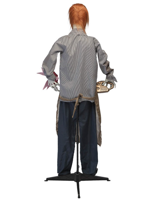 Halloween Dekofigur animiert Kettensägen-Killer 165 cm