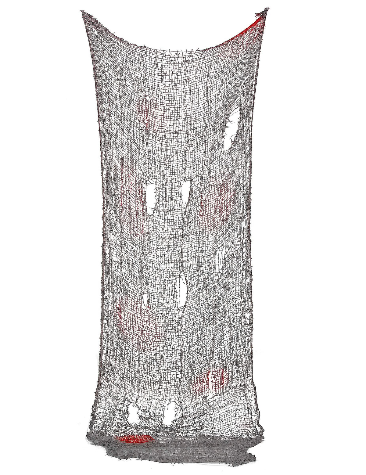 Décoration drap troué Halloween gris ensanglanté avec trous