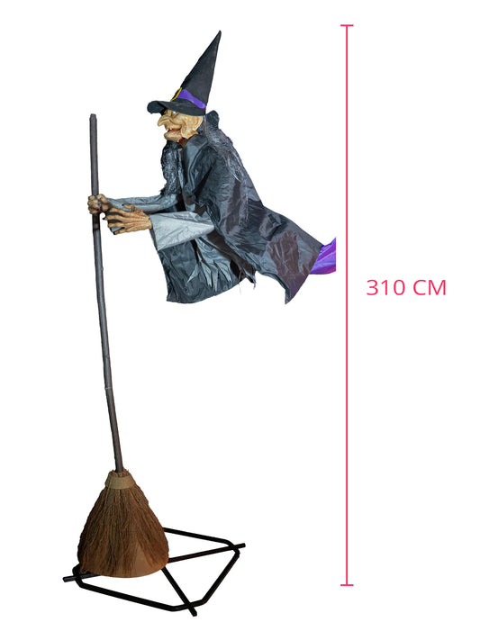 Leuchtende fliegende Hexendekoration 3m10