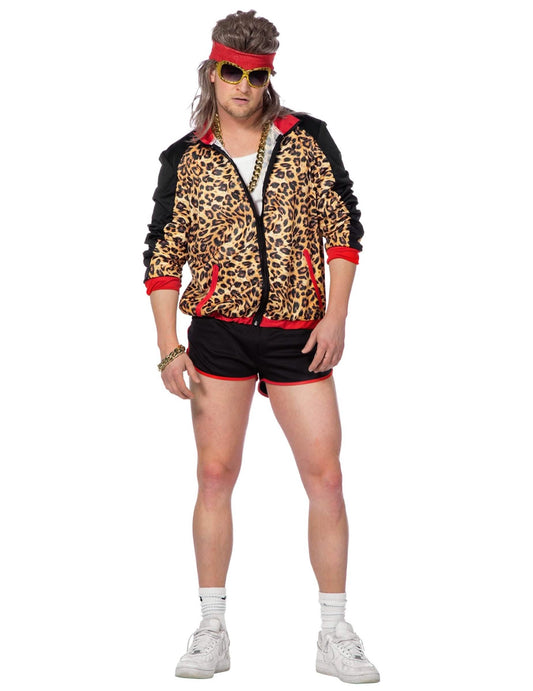 Version homme du déguisement de couple années 80 imprimé léopard