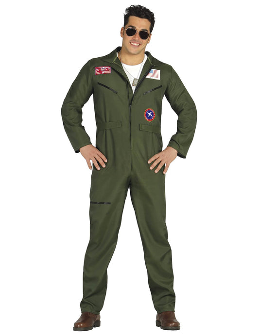 Vue de face du déguisement d'aviateur