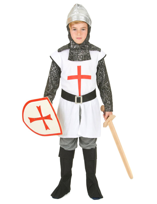 Vue de dos du déguisement de chevalier à la croix pour garçon