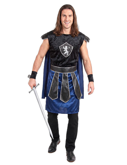 Ritterkönig-Kostüm für Herren schwarz-blau