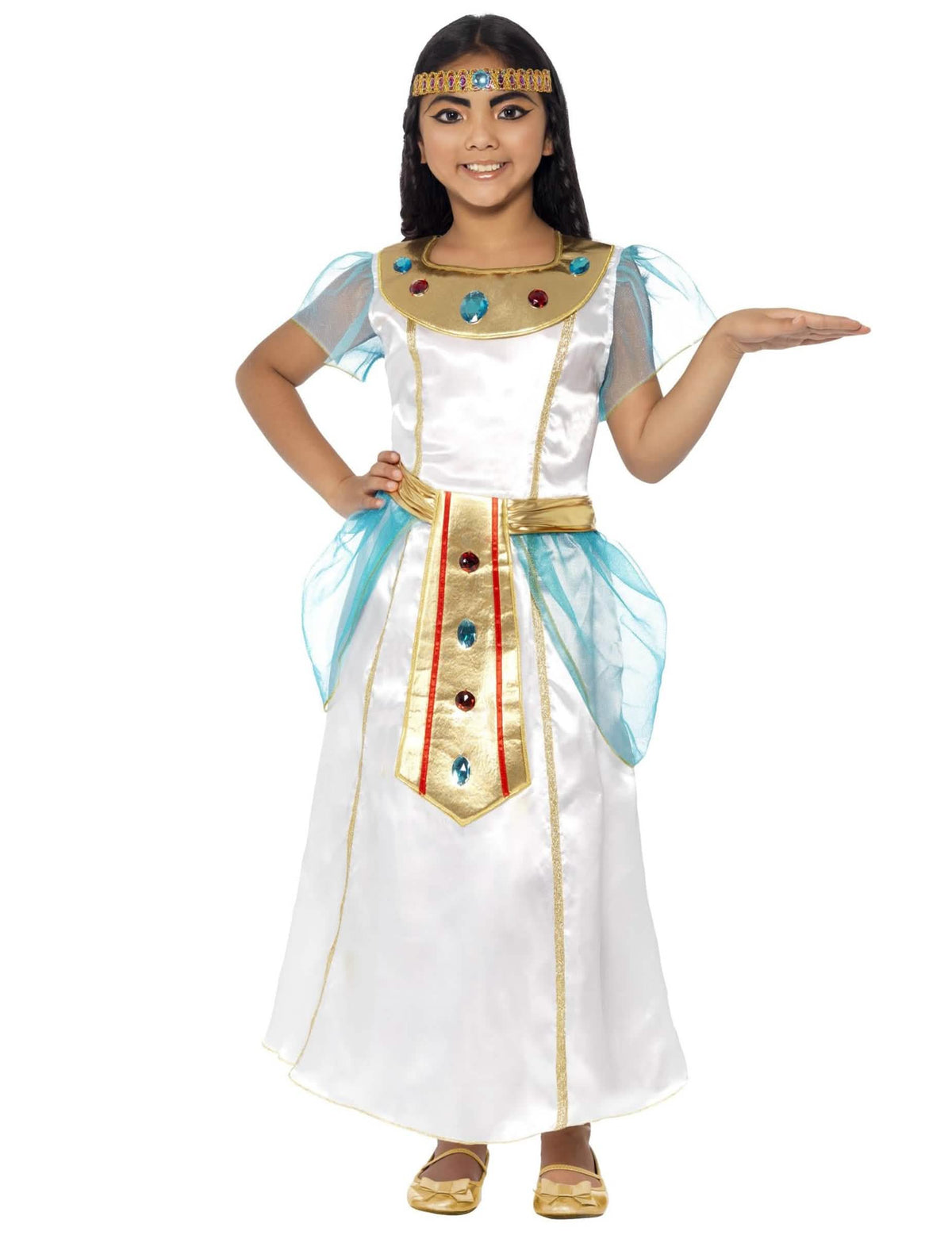 Vue de face du déguisement Cléopâtre luxe pour fille
