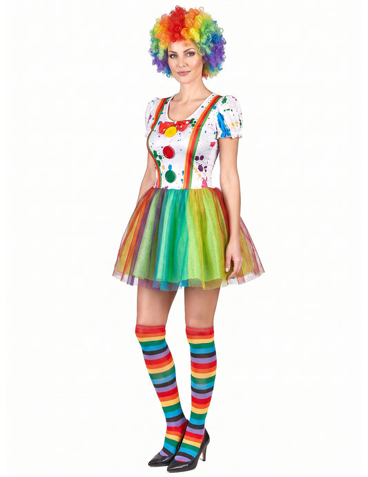 Clownskostüm für Damen mit Farbspritzern