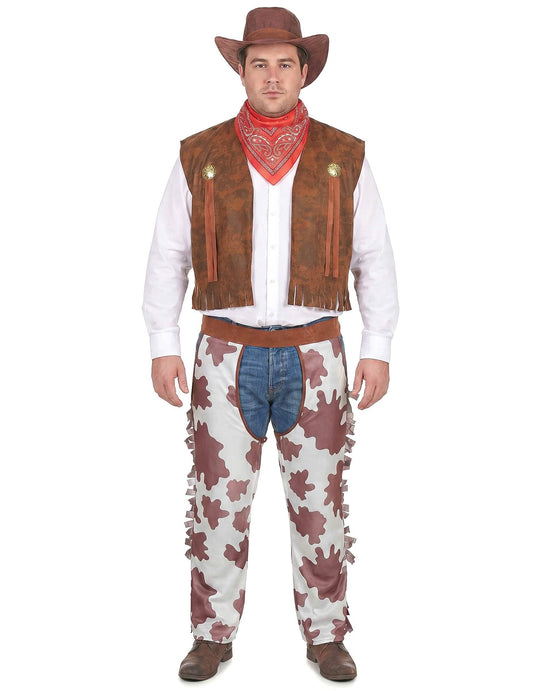 Cowboy-Kostüm für Herren braun-weiss