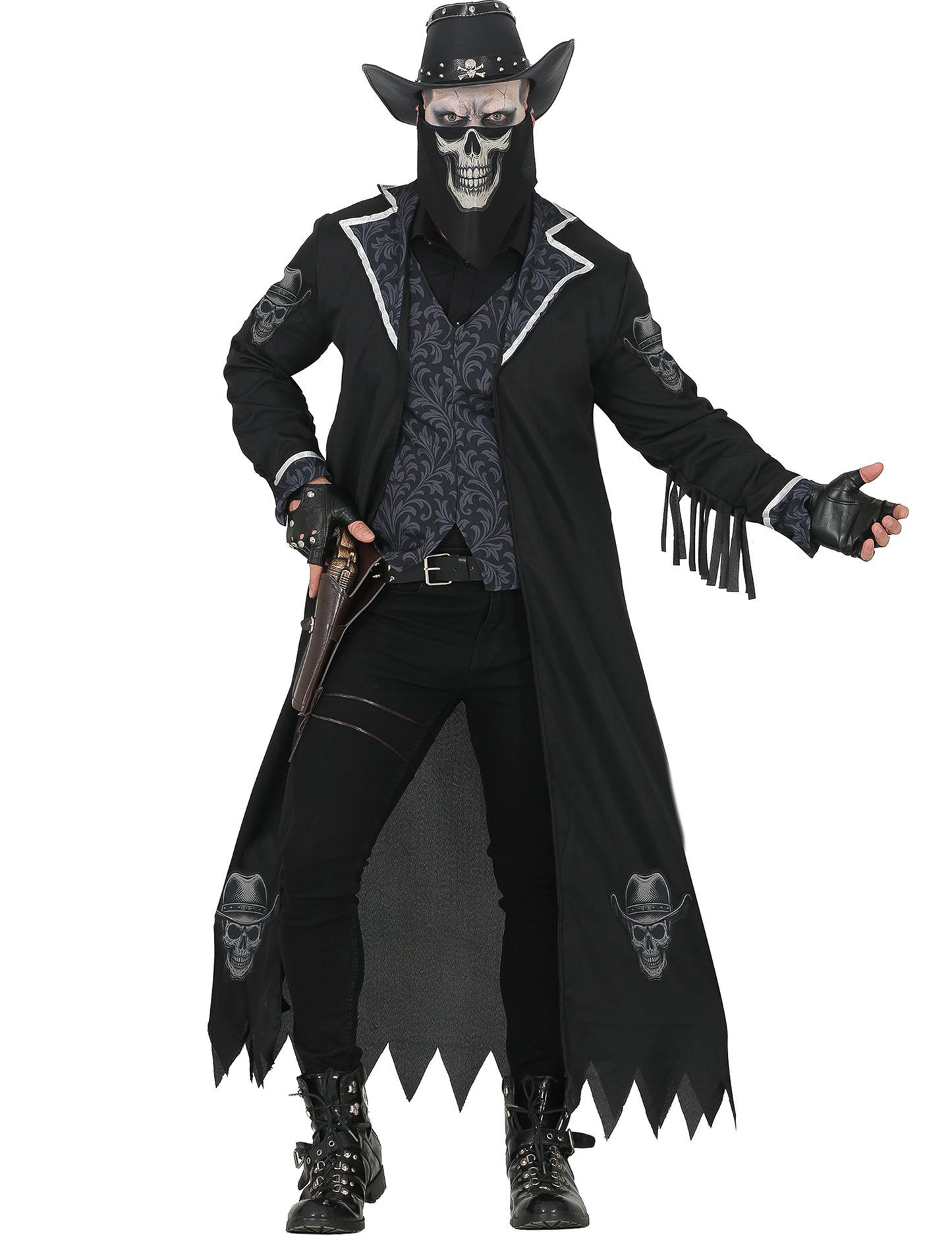 Herrenkostüm Gothik Cowboy schwarz