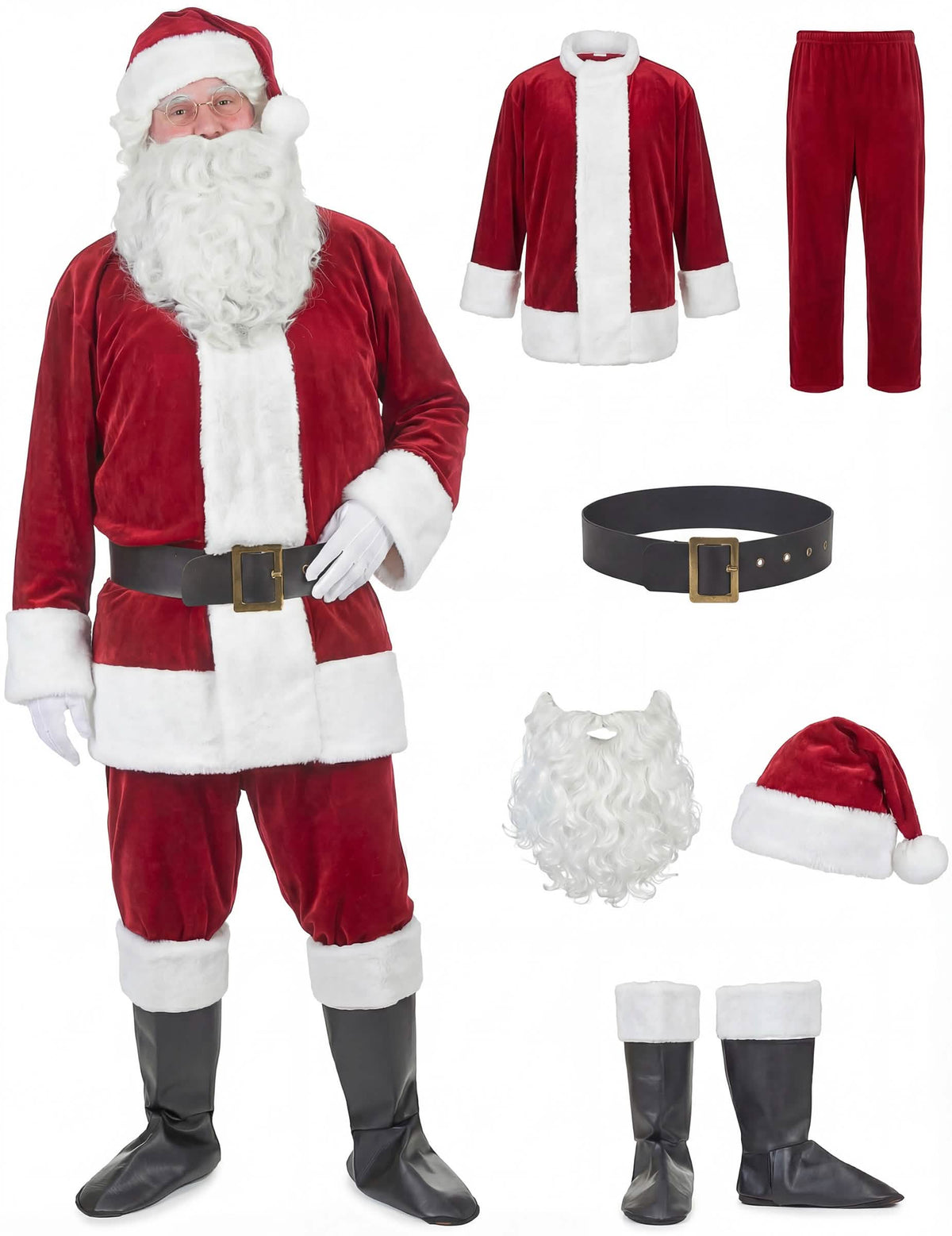 Vorderansicht des Weihnachtsmann-Kostüms
