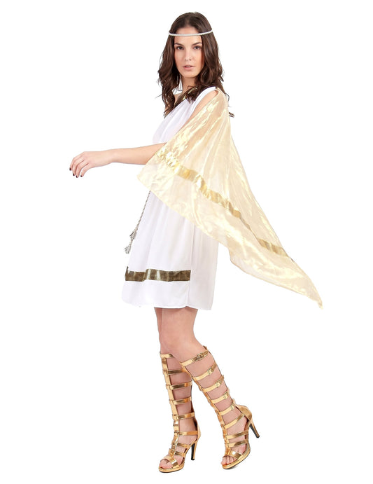 Elegantes Römerinnen-Kostüm für Damen weiss-goldfarben
