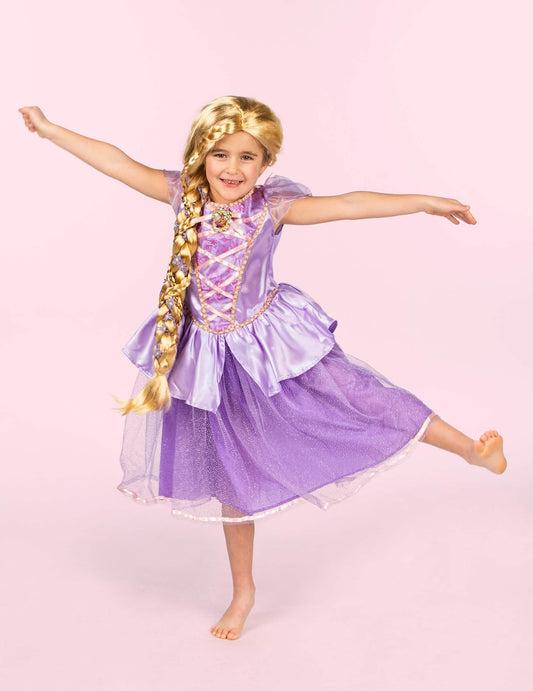 Vue en mouvement du déguisement deluxe Raiponce™ pour fille