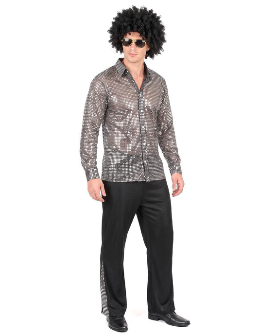 Disco-Kostüm für Herren in silber