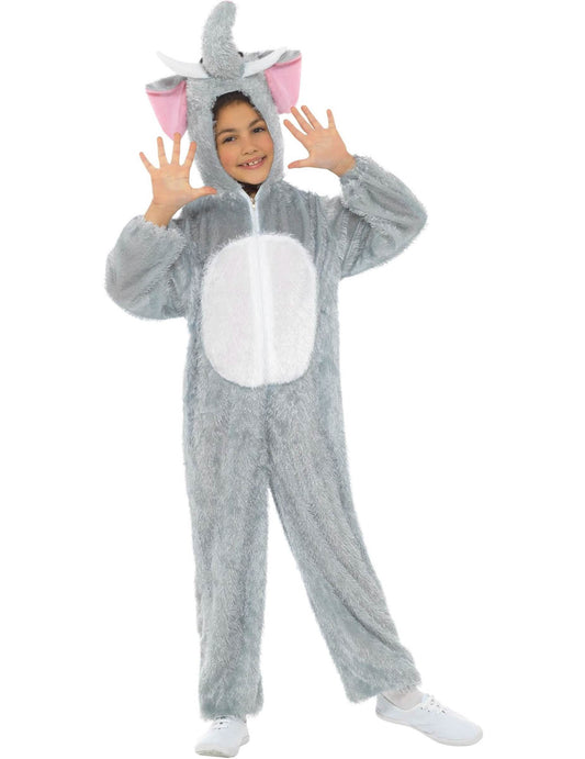 Déguisement d'éléphant pour enfant gris et blanc