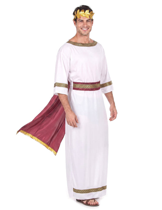 Griechischer Kaiser Herrenkostüm weiss-rot-goldfarben