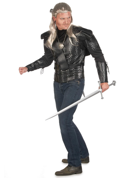 Cosplay Hexer-Kostüm Halloween-Verkleidung schwarz-silberfarben