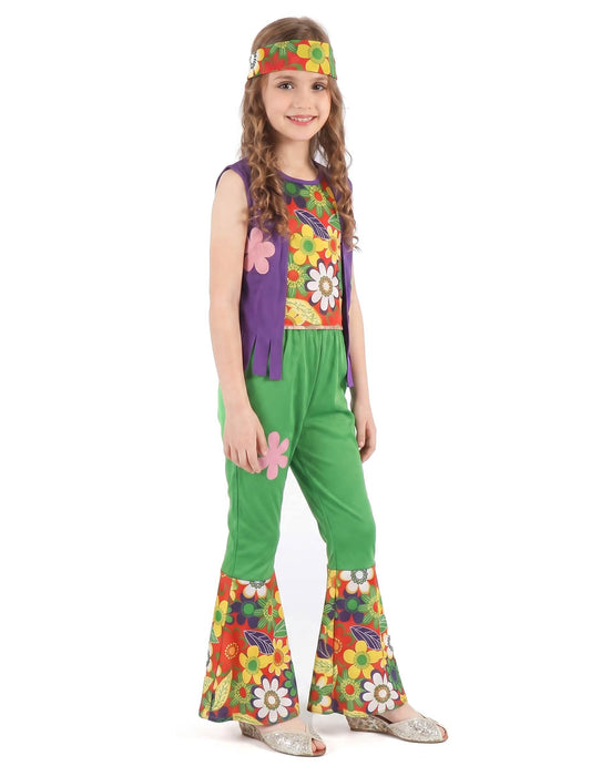 Hippie Kostüm Flower Power für Mädchen