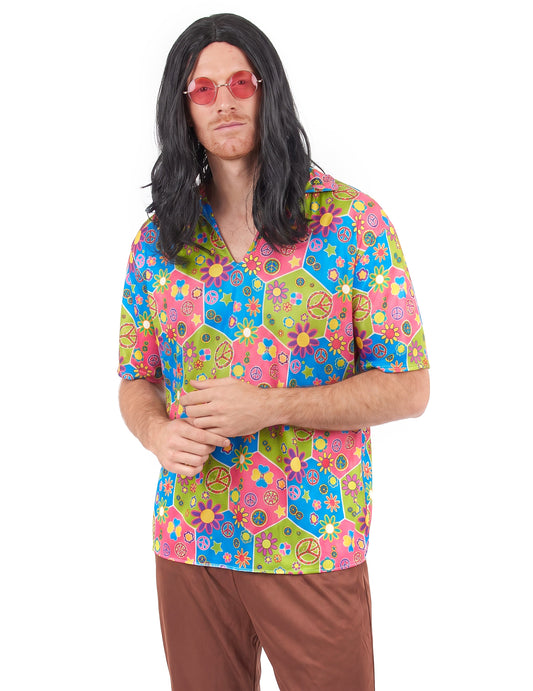 Kreatives Herren-Hippiekostüm bunt