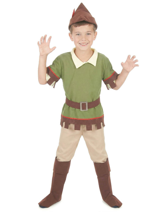 Vue de face du déguisement homme des bois pour garçon