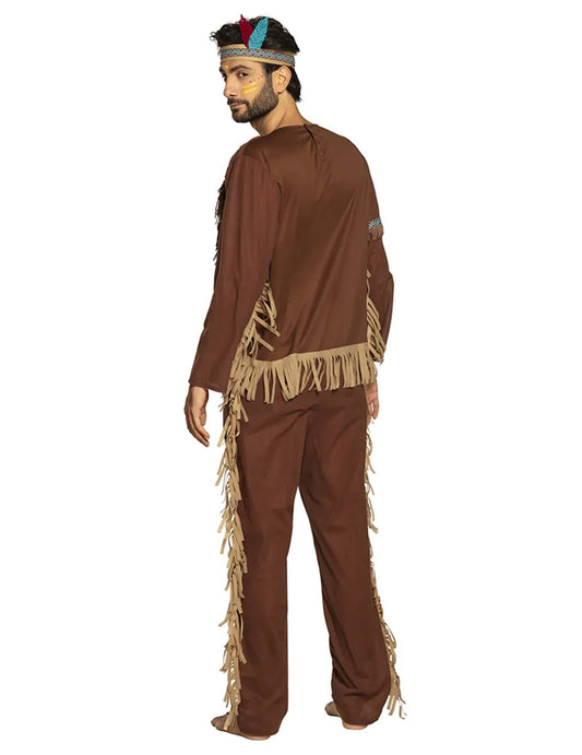 Indianer-Kostüm für Herren Wilder Westen Karnevalskostüm braun-beige