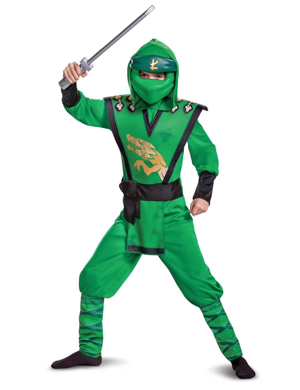 Pose mit Schwert des Kostüms LEGACY deluxe Lloyd Ninjago LEGO