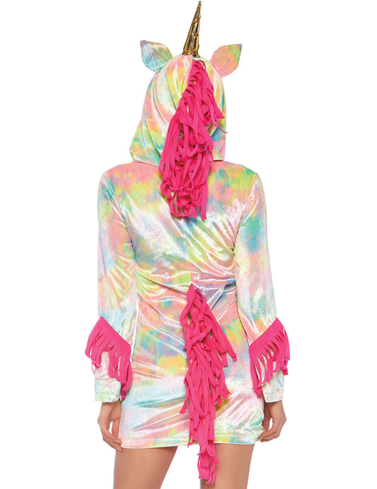 Rückansicht des verzauberten Einhorn-Kostüms für Damen
